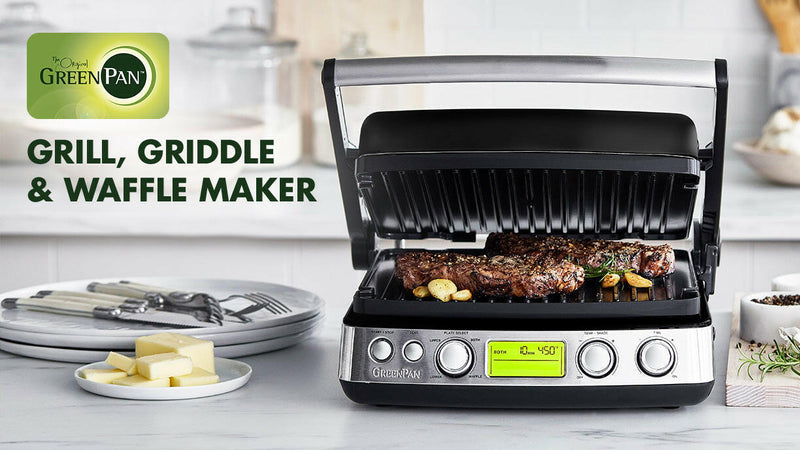 GreenPan | Elite Multi Grill, Griddle + Waffle Maker.