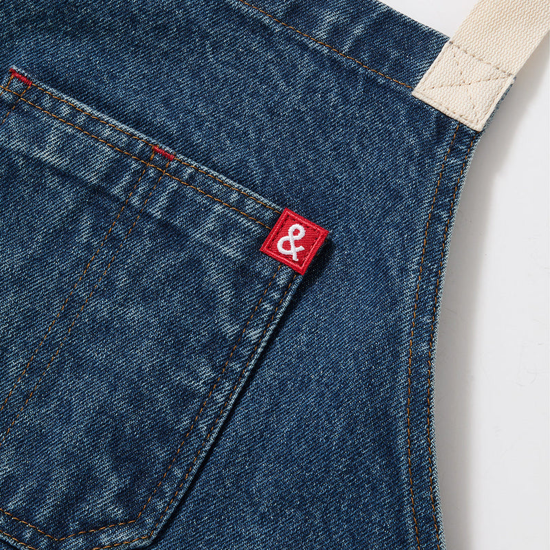 Hedley & Bennett All Day Crossback Apron, Georgia Blue Denim — construction detail