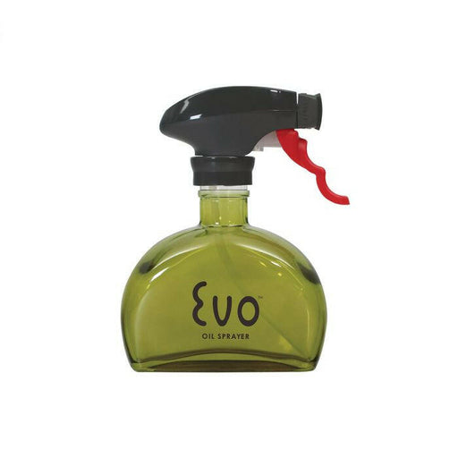Evo Glass Oil Sprayers - Purple: Close-up of non-aerosol trigger sprayer bottle for precise, additive-free cooking oil dispensing. Ideal for healthy meal preparation.