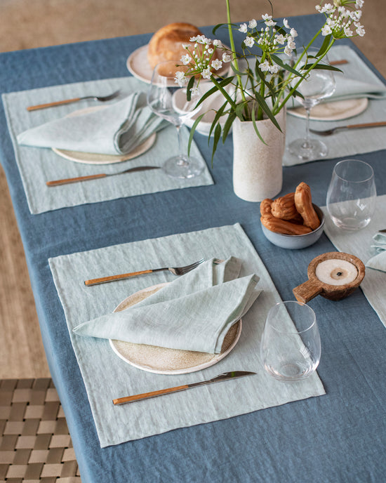 Magic Linen | Set of 2 Linen Napkins Dusty Blue