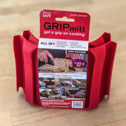 WOW GEAR | Gripmitt - Green, innovative silicone mitt for safe, hygienic handling of hot, cold foods in kitchen or grill, versatile for carving, slicing, gripping.