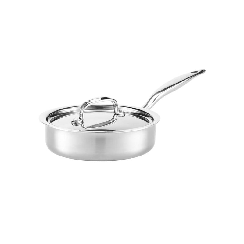 Heritage Steel | Titanium Series Mini Sauté with Lid, featuring a durable silver handle and lid, suitable for versatile cooking on all surfaces.