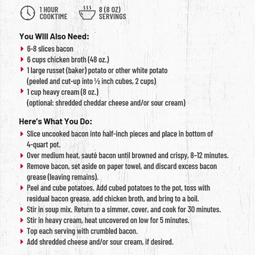 Anderson House | Frontier Soups, Rocky Mountain Loaded Potato Soup