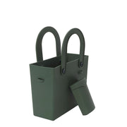 Hachiman | Garden Tool Bag Garden Green: Olive-green tote with stiff handles, built-in partition, and a detachable pouch, ideal for gardening tasks with easy clean-up.