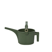 Hachiman | Beetle set 2-Piece Garden Green Small & Large scoop with ribbed body, spout, handle, and loop. Ideal for precise pouring in gardening tasks.