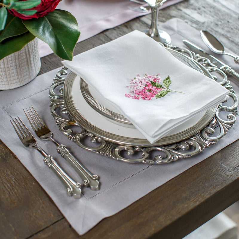 Arte Italica & Crown Linen Designs | Hemstitch Placemat - Evergreen