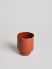 Bergs Potter | Hoff Glazed Collection - 3.1 in-8 cm - Rusty Red - Pot: Minimalist terracotta pot with hand-dipped glazed saucer, ideal for stylish, healthy plant displays.