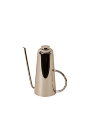 Holcomb Studio Oil Can with elongated spout for precise pouring, crafted from stainless steel, designed to minimize drips and preserve oil freshness.