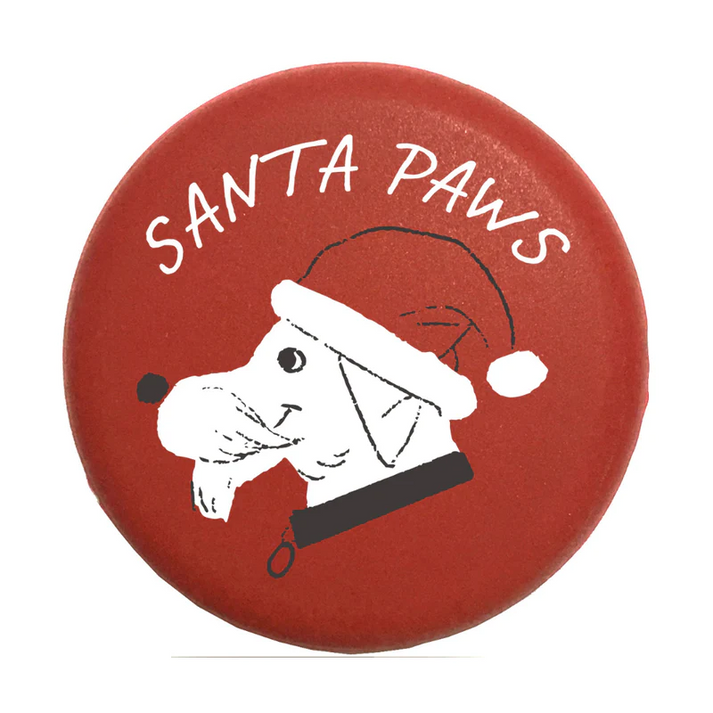 CapaBunga | Holiday Wine Caps - Santa Paws featuring a dog in a Santa hat, ideal for festive wine preservation.