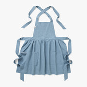 Hedley & Bennett Pinafore Apron, Hudson Blue — front view