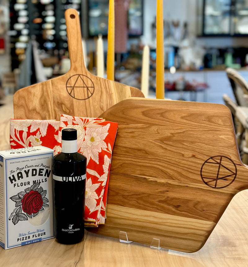 Perfect Peel the Bakers Board | 14" Cherry Pizza Peel with Athens Cooks Logo