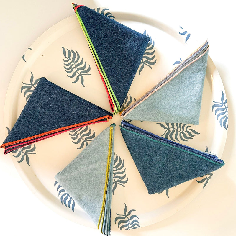 Tisch New York | Chambray Napkins with Pink Hem
