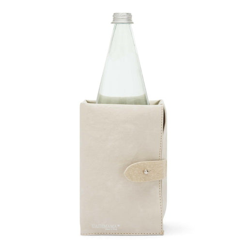 UASHMAMA Ice-Cube Beverage Chiller - White, showcasing close-up details of its button, bottle cap, and portable design, ideal for stylishly keeping drinks chilled.