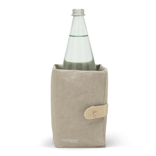 UASHMAMA Ice-Cube Beverage Chiller - White, close-up displaying its ergonomic design and removable ice packs, perfect for stylishly chilling wine or champagne bottles.