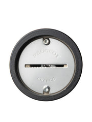 Peugeot | Isen Nutmeg Mill, Matte Black, showcasing its robust grinding mechanism, stamped PEUGEOT FRANCE, designed for safe, efficient nutmeg grinding.