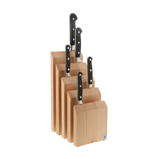 J.A. Henckels Italian Beechwood Magnetic Knife Block, upright design, showcases up to 10 knives, blending functionality with artisan-crafted elegance for your kitchen.