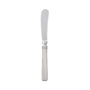 Italian Pewter Gabriella Butter Knife - Large with architectural details and pewter handle, designed for smooth spreading and elegant presentation in refined table settings.