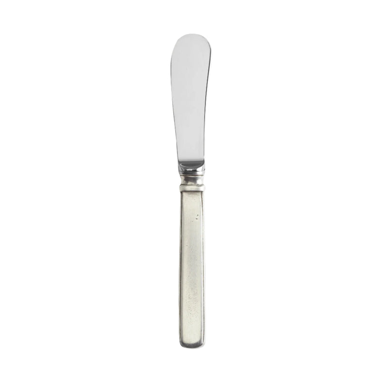 Italian Pewter Gabriella Butter Knife - Small, featuring a pewter handle with architectural detailing and a stainless steel blade, ideal for enhancing your dining experience.