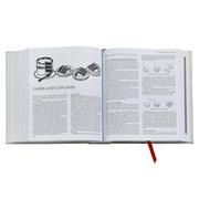 Graphic Image Inc. Bonded Leather Book - Joy of Cooking open to recipe pages, showcasing its hand-bound, durable Smyth-sewn design, ideal for cooking enthusiasts.