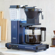 Moccamaster | KBGV Select Coffee Brewer with carafe; features a selector switch for half or full brew, and hotplate keeping coffee at optimal temperature.