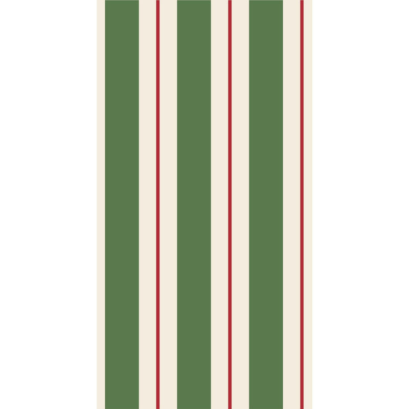Hester & Cook | Green & Red Awning Stripes Guest Napkin - Pack of 16.