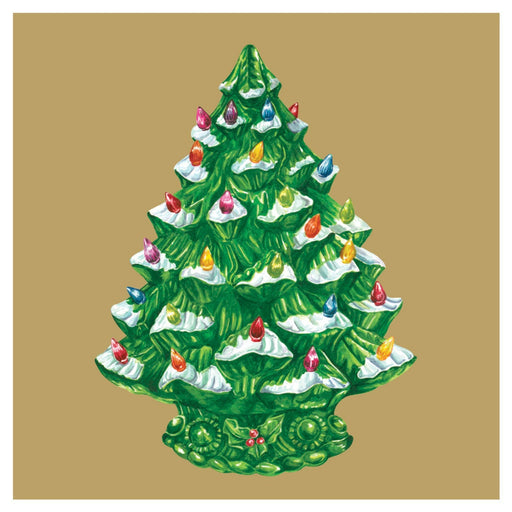 Hester & Cook | Vintage Christmas Tree Cocktail Napkin - Pack of 20.