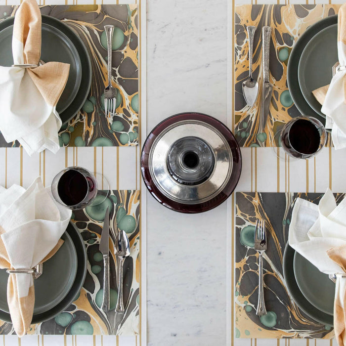 Hester & Cook | Brown Stone Marbled Placemats.