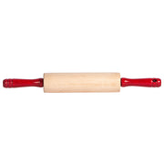 J.K. Adams | Kid's Rolling Pin - Red, designed for baking and crafting, features vibrant handles for easy use, ideal for young chefs at Athens Cooks.
