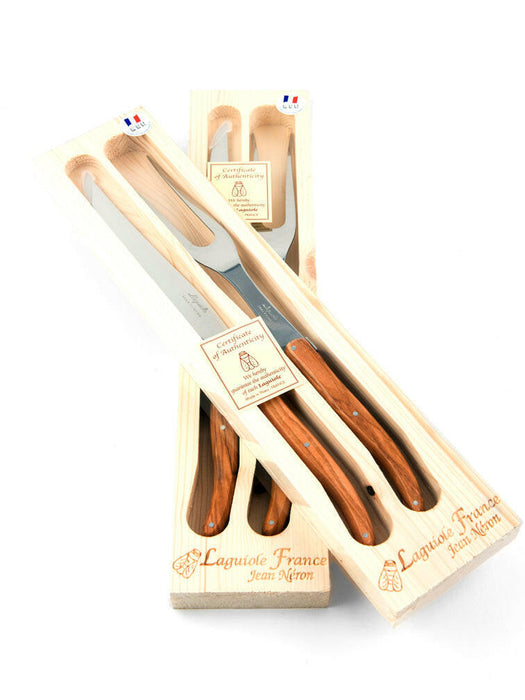 Laguiole | French Olivewood Carving Set in Box.