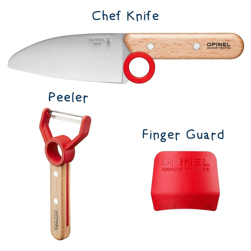 Opinel | Le Petit Chef 3pc Knife Set, Green