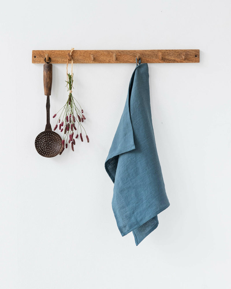 MagicLinen | Linen Tea Towels - Forest Green, featuring a soft, absorbent texture and handy loop, perfect for stylish kitchen use and easy storage.