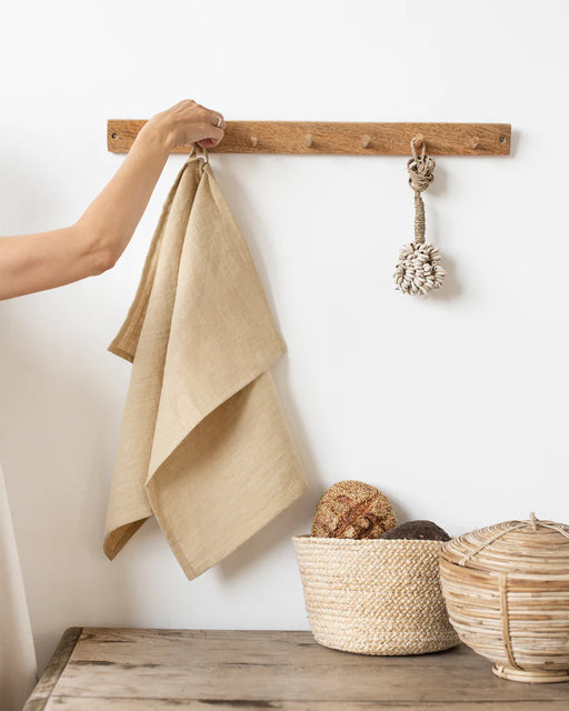 MagicLinen | Linen Tea Towels - Forest Green, featuring a soft, absorbent linen with a handy loop for easy hanging, ideal for stylish and practical kitchen use.