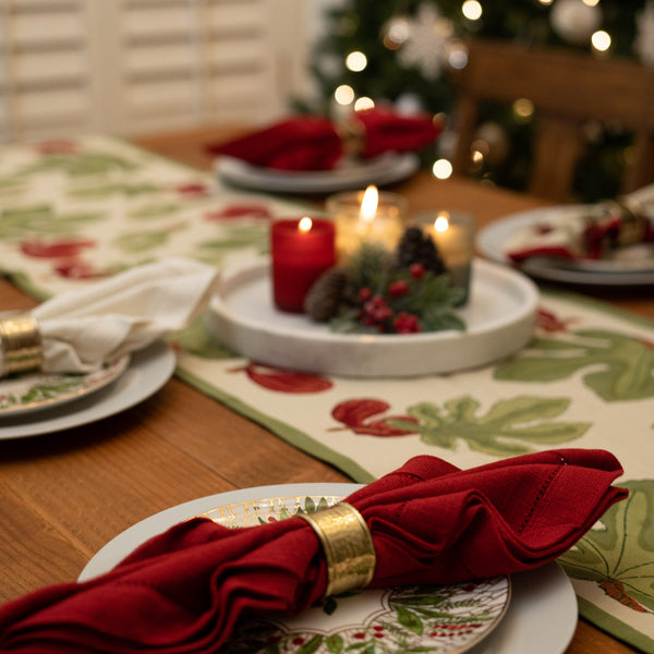 Couleur Nature | Fig Table Runner, Red/Green
