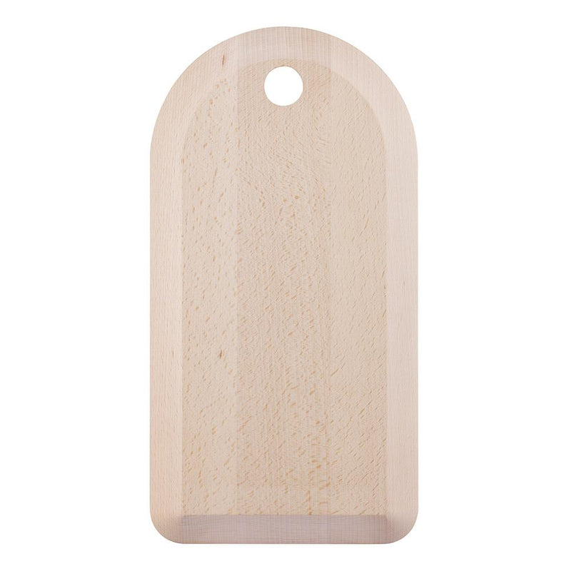 Opinel | Medium Beech Wood Cutting Board with a hole, ideal for food prep or serving, designed for versatility and outdoor use.