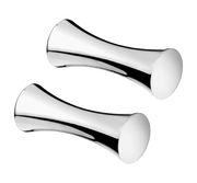 Christofle | Uni 2 Knife / Chopstick Rests, Silver Plated, featuring polished-chrome hourglass design to keep utensils elevated, preventing table stains.