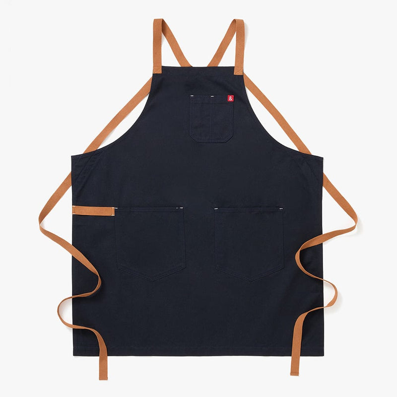 Hedley & Bennett All Day Crossback Apron, Midnight Blue — front view