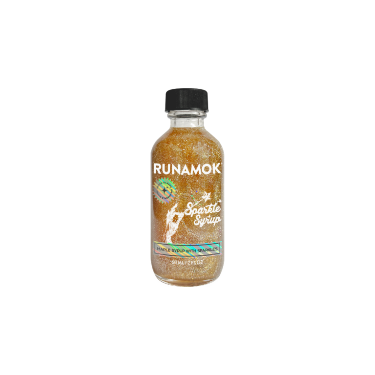 Runamok | Mini Sparkle Syrup: A 2oz bottle of maple syrup infused with edible glitter, ideal for gifting and adding a magical touch to meals.