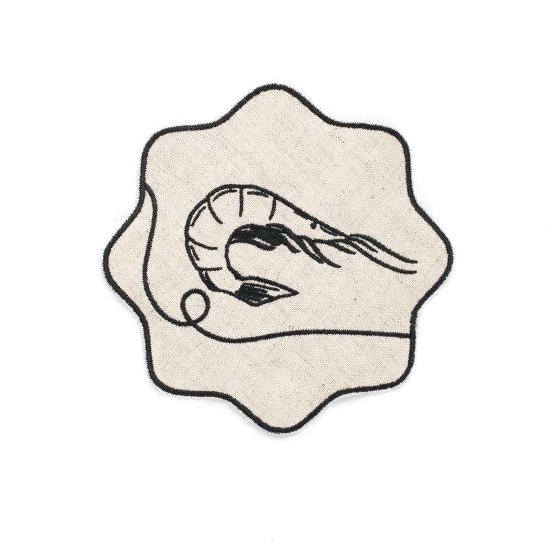 Misette | Line Drawing Embroidered Linen Napkins, Set of 4