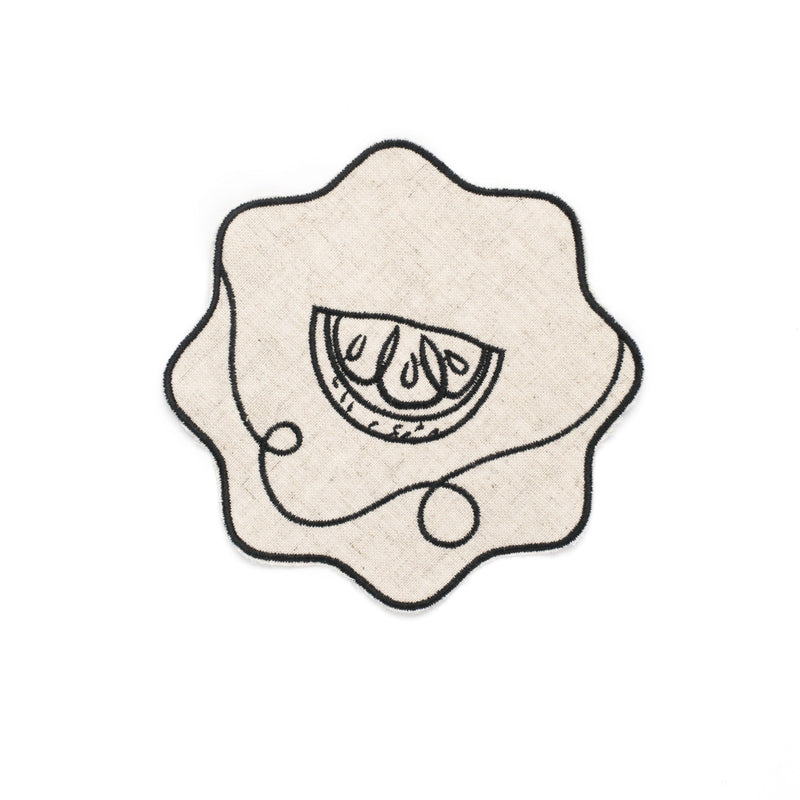 Misette | Line Drawing Embroidered Linen Napkins, Set of 4