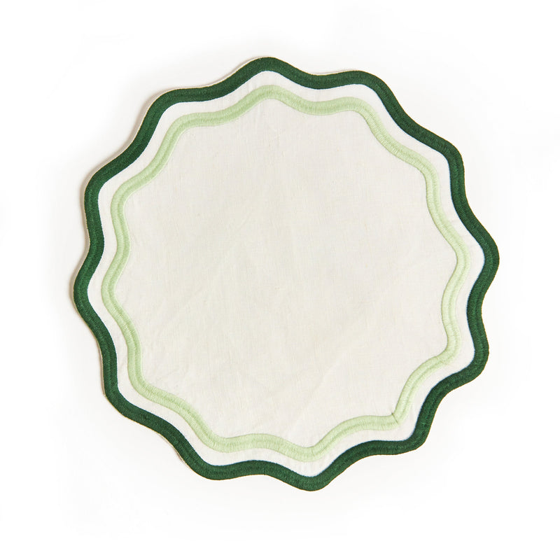 Misette | Embroidered Linen, Green
