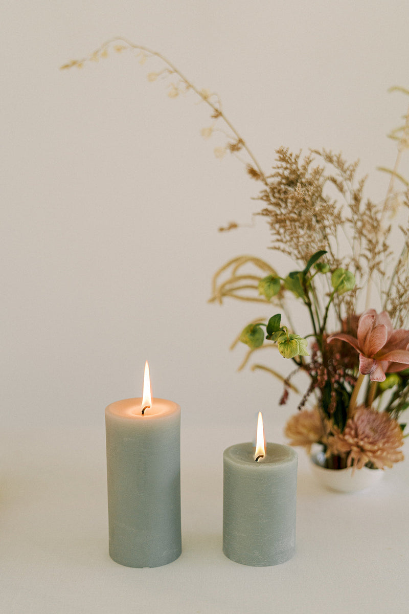 Mo&Co Home | Beeswax Pillar Candles | Eucalyptus: 3x4 Inch