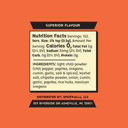Spicewalla | Mom's Taco Seasoning front label showing Nutrition Facts and Ingredients, ideal for enhancing tacos and more with a slightly spicy, savory blend.