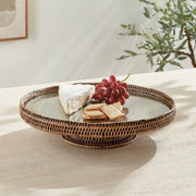 Napa Home & Garden | Burma Rattan Serving Stand in brown, showcasing elegant craftsmanship, perfect for enhancing kitchen presentations. Ideal for Athens Cooks' curated kitchen collections.