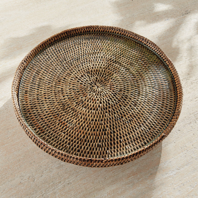 Napa Home & Garden | Burma Rattan Serving Stand, Brown, elegantly crafted for stylish serving, perfect for enhancing any kitchen space with contemporary charm.