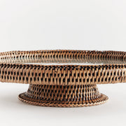 Napa Home & Garden | Burma Rattan Serving Stand, Brown, showcasing its intricate craftsmanship and elegant design, perfect for enhancing kitchen presentations at Athens Cooks.