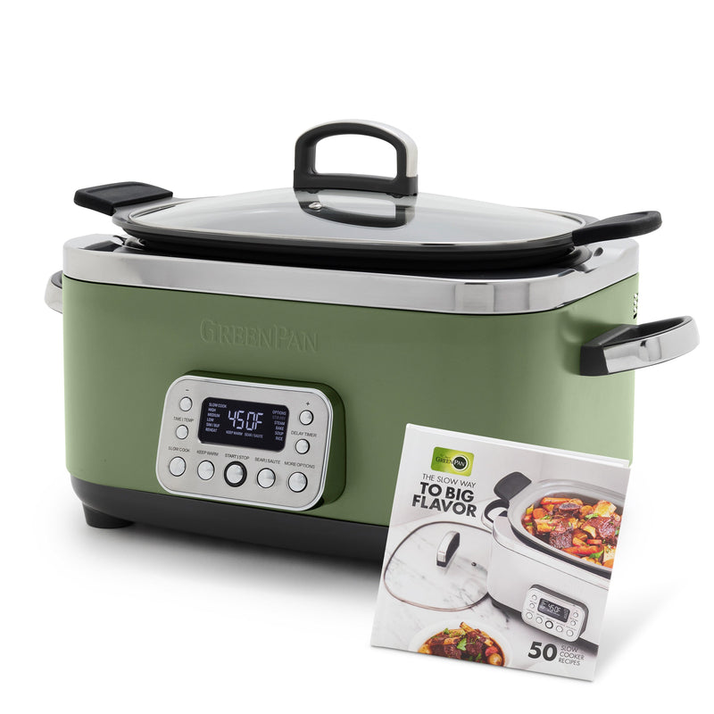 GreenPan | Elite 14-in-1 6-Quart Slow Cooker, Sage