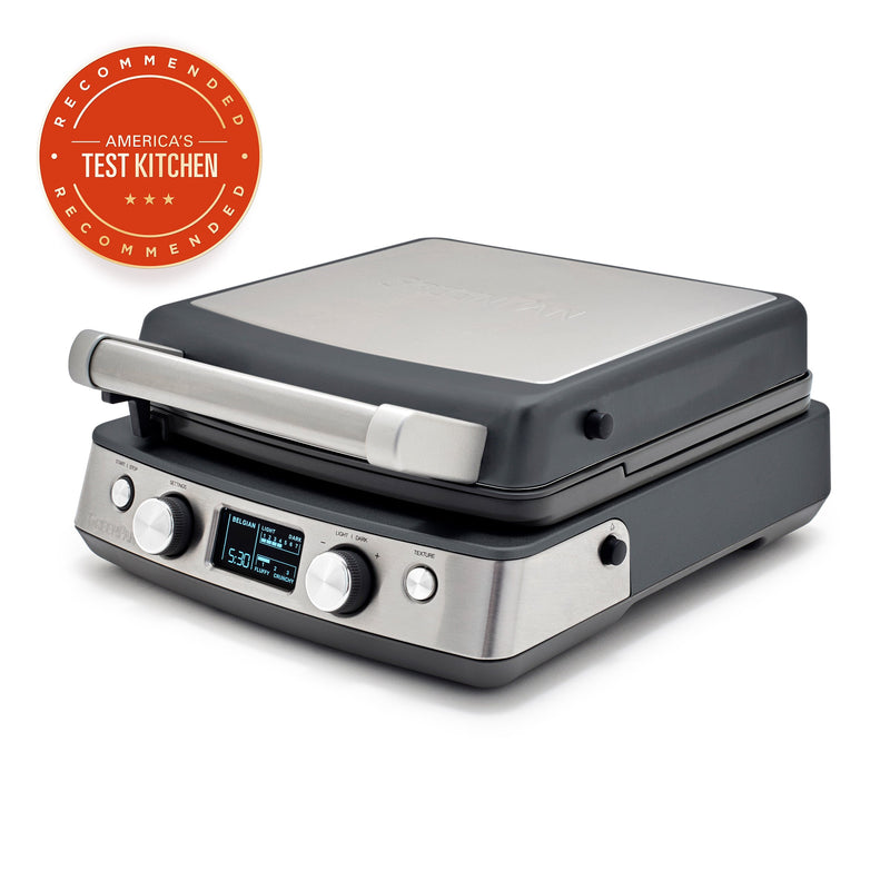 GreenPan | Elite Ceramic Nonstick 4-Square Waffle Maker, Graphite
