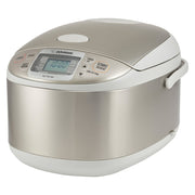 Zojirushi | Micom Rice Cooker Warmer - Stainless Gray with digital controls, multi-function settings, and keep warm feature, ideal for versatile cooking from Athens Cooks.