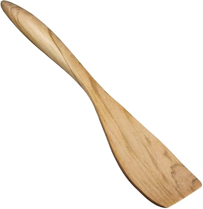Berard Olivewood Spatula 14 Inches, handcrafted from sustainably sourced olive wood, showcasing elegant grain patterns, ideal for stirring and serving, reflecting exquisite French craftsmanship.