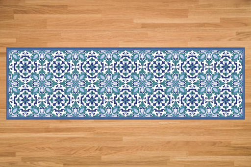 Etú HOME Ortigia A Italian Rug on wood floor, showcasing Italian design with anti-slip, water-resistant features, ideal for kitchens and entryways.